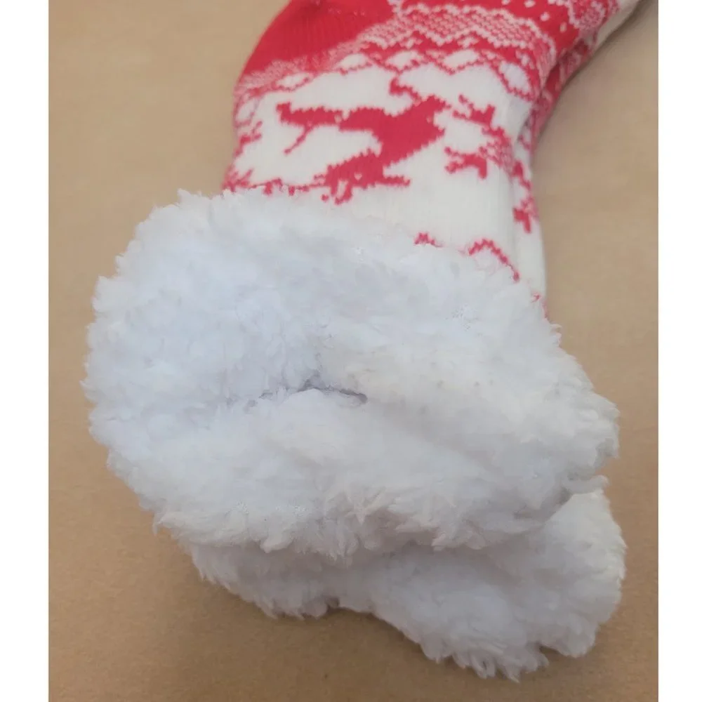 Women's Cotton Fuzzy Non Slip Patterned Socks, Bundle of 2 Pairs
